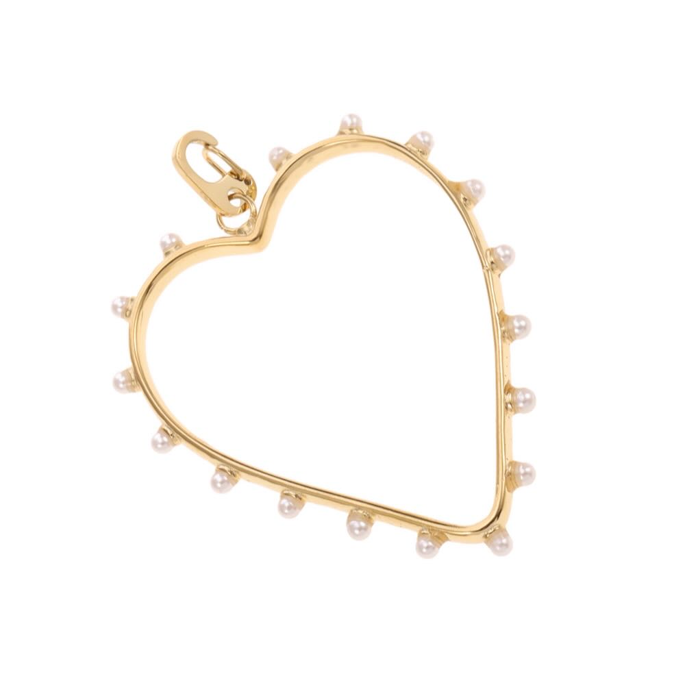 Rose & Camellia bedel open heart pearl