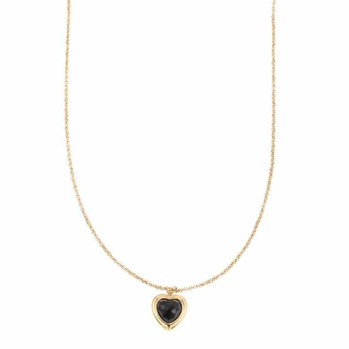 Rose & camellia ketting black heart