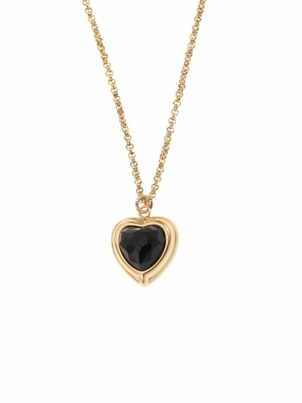 Rose & camellia ketting black heart