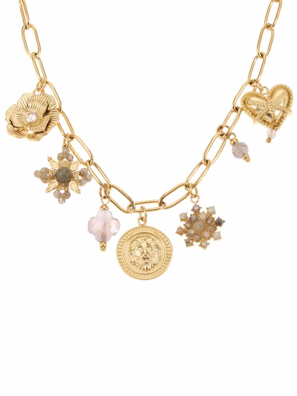 rose & camellia ketting taupe more charms