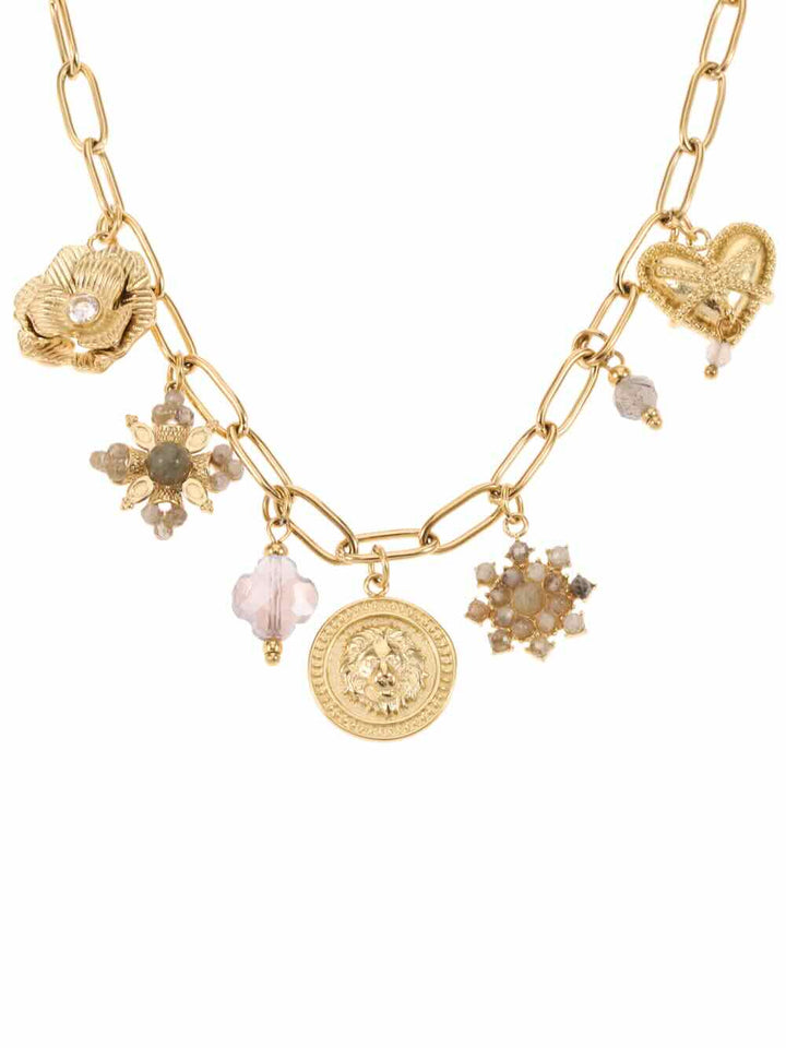 rose & camellia ketting taupe more charms