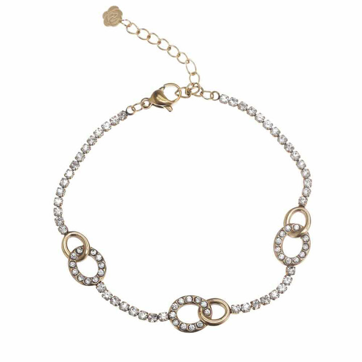 rose & camellia armband strass rounds