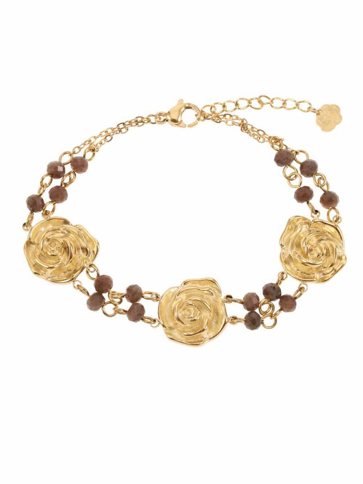 rose & camellia armband flowers and brown