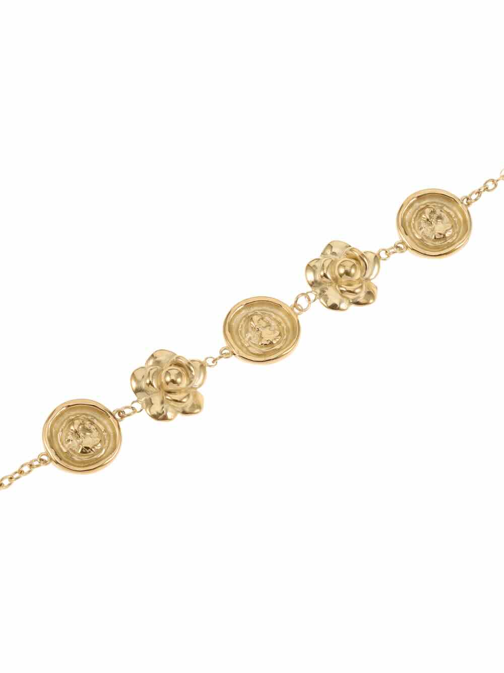 rose & camellia armband gold flowers