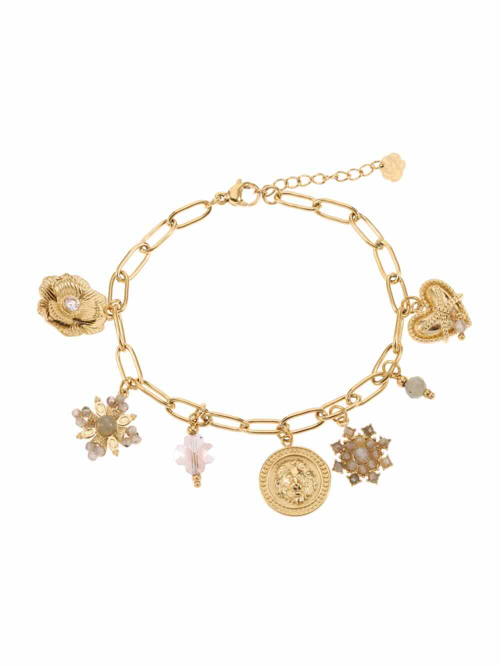 rose & camellia armband charms taupe