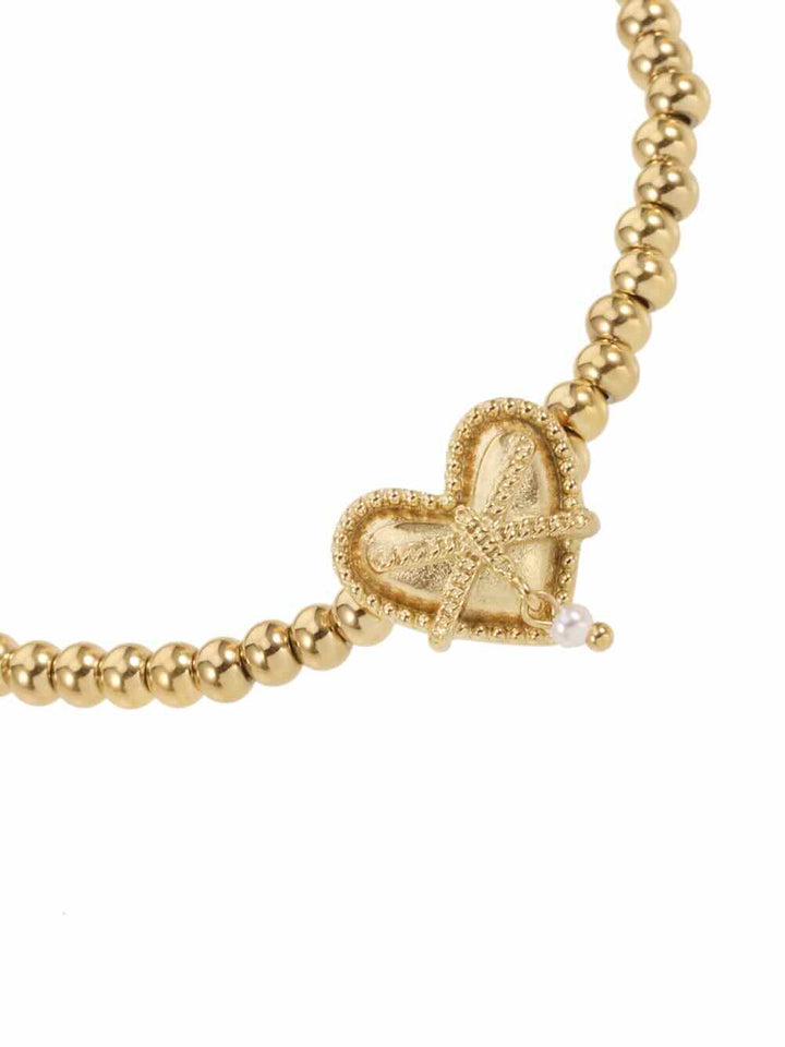 rose & camellia armband gold heart