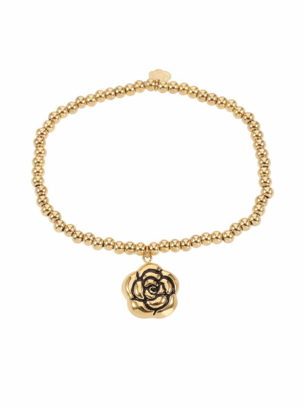 rose & camellia armband golden flower