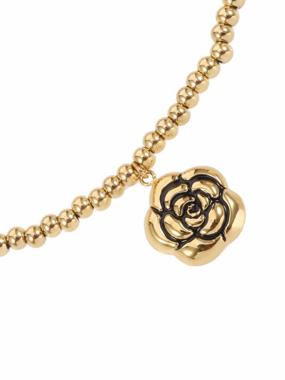 rose & camellia armband golden flower