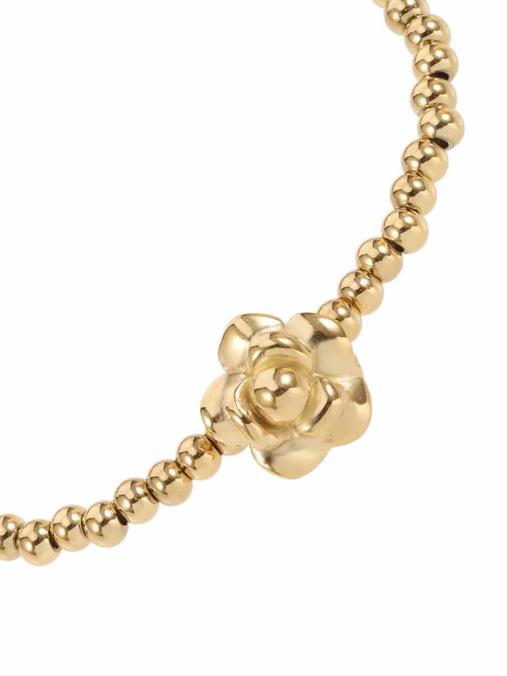 rose & camellia armband golden bead flower