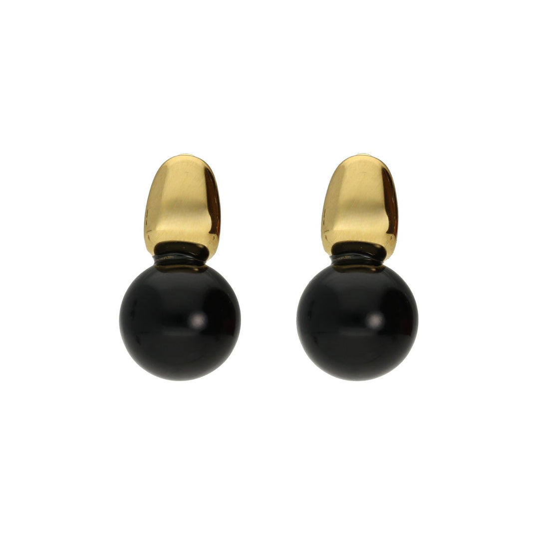 camps & camps oval pearl earrings black