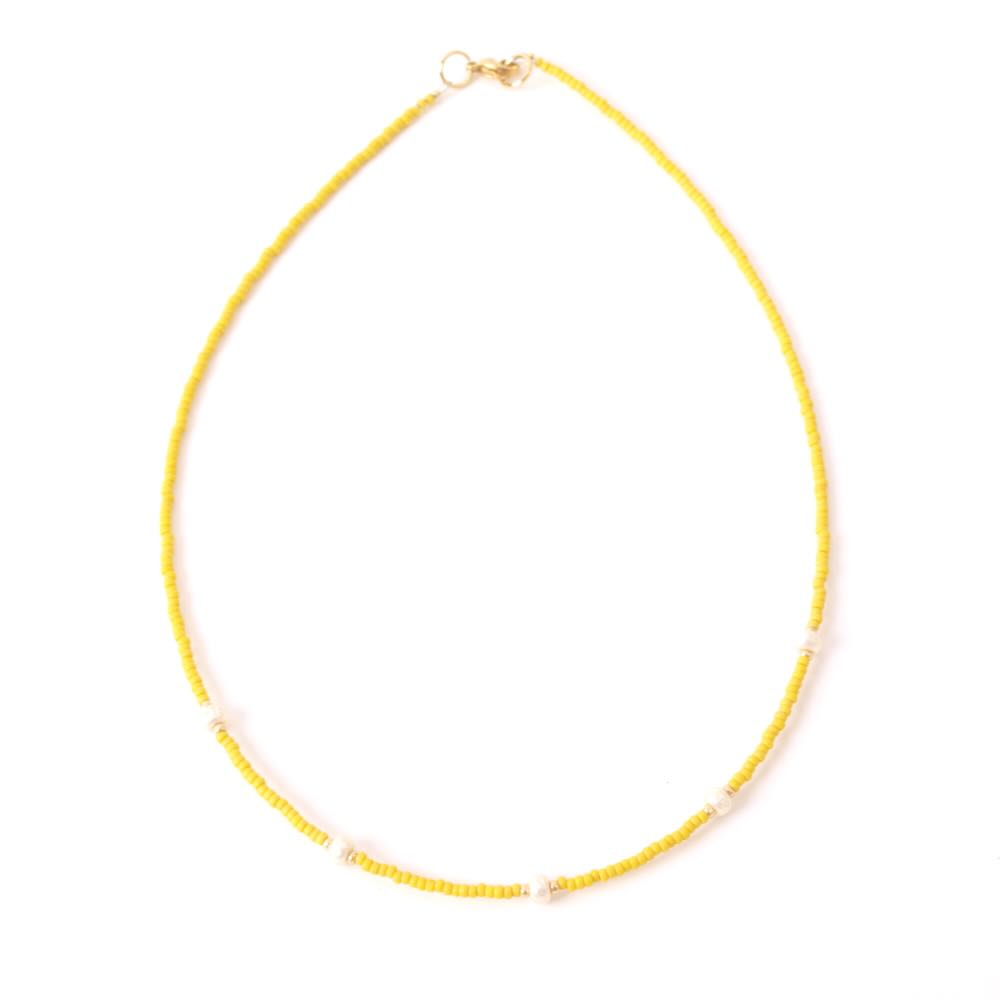 widaro ketting 5 pearl cognac/yellow (kies je kleur)