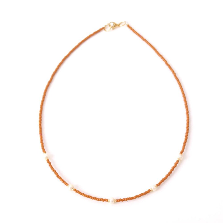 widaro ketting 5 pearl cognac/yellow (kies je kleur)