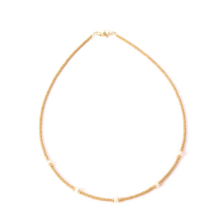 widaro ketting 5 pearl cognac/yellow (kies je kleur)