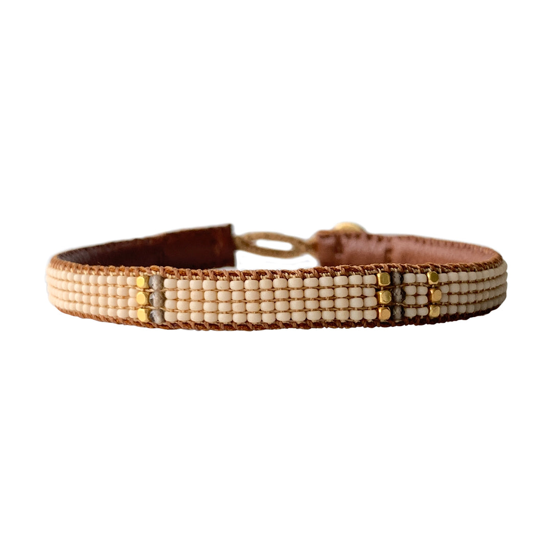 ibu jewels armband stone stripe antique beige