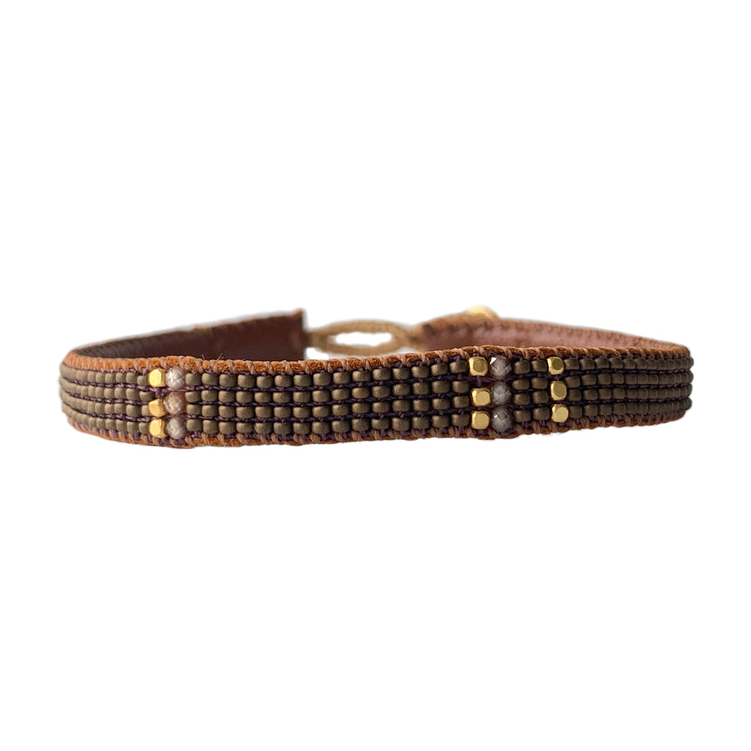 ibu jewels armband stone stripe bronze