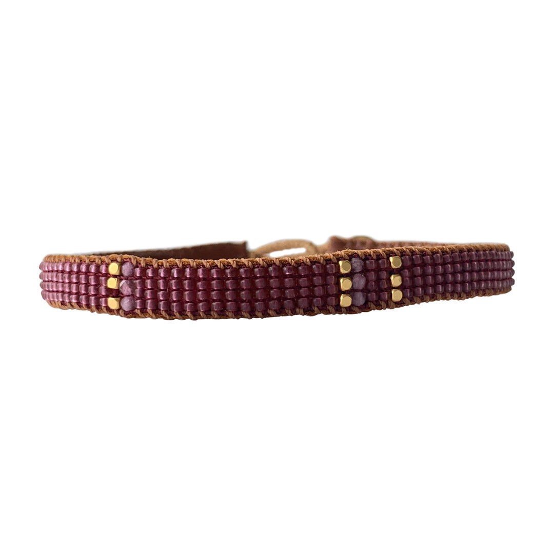 ibu jewels armband stone stripe maroon