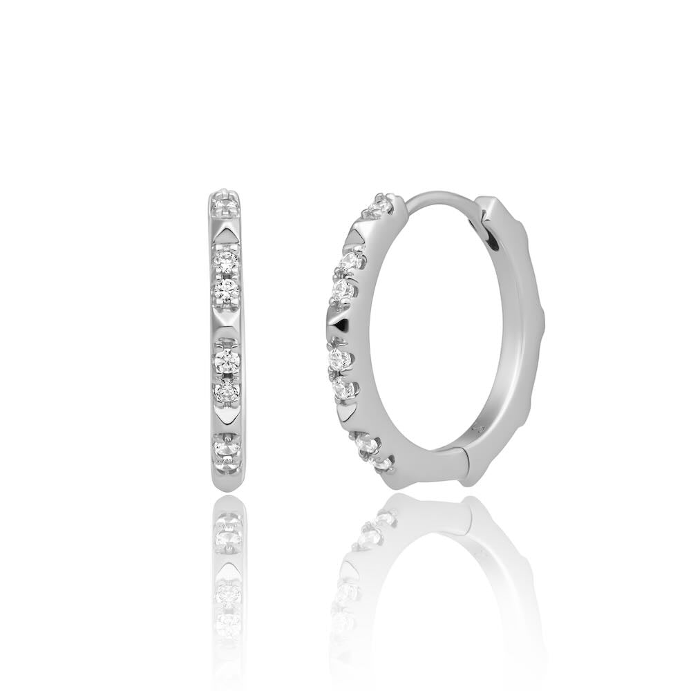 sparkling jewels oorbellen edge cz silver