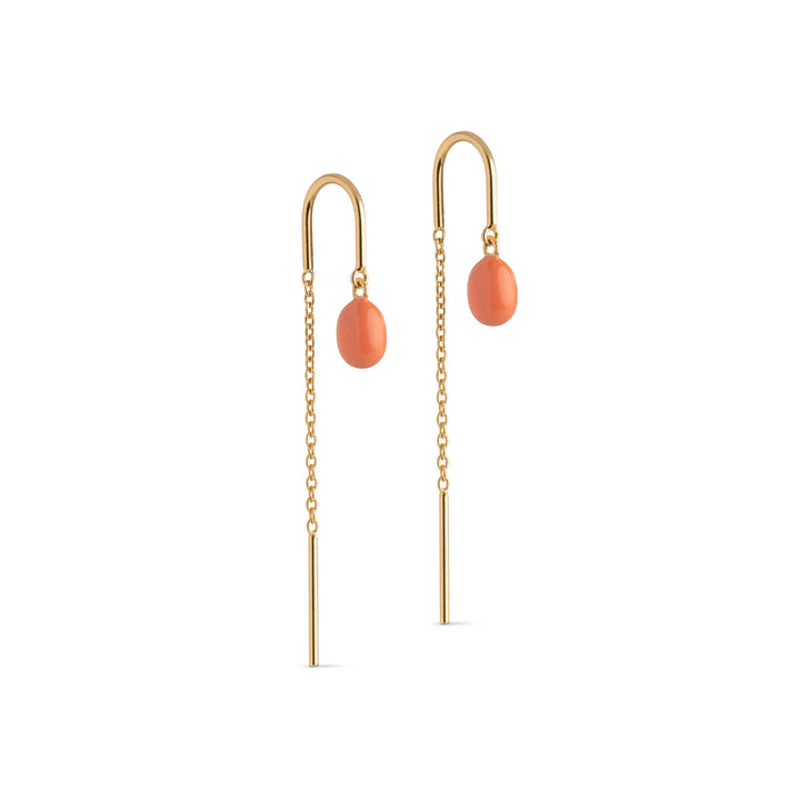 enamel oorbellen eleanor light coral