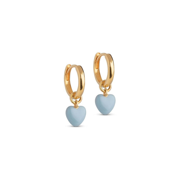 enamel oorbellen hoops amore light blue