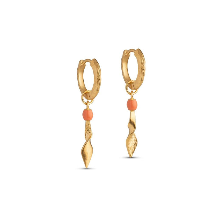 enamel oorbellen hoops moa light coral