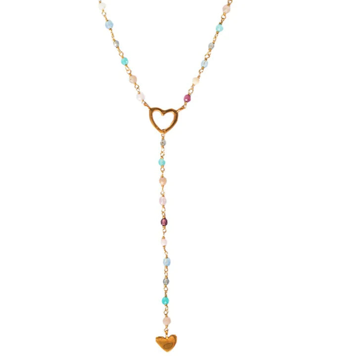 ibu jewels ketting heart drop multi summer