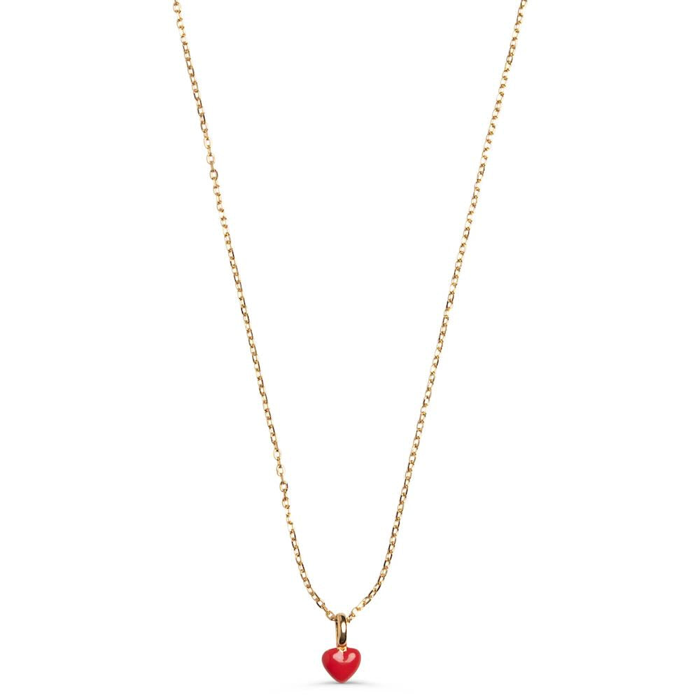 enamel ketting amore red