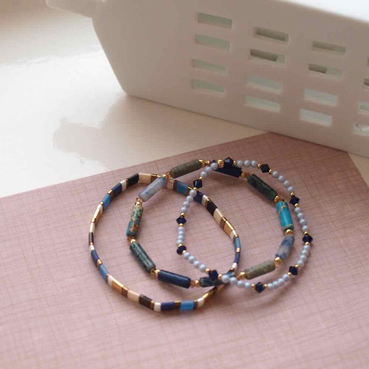 widaro armband pearl color shine blue