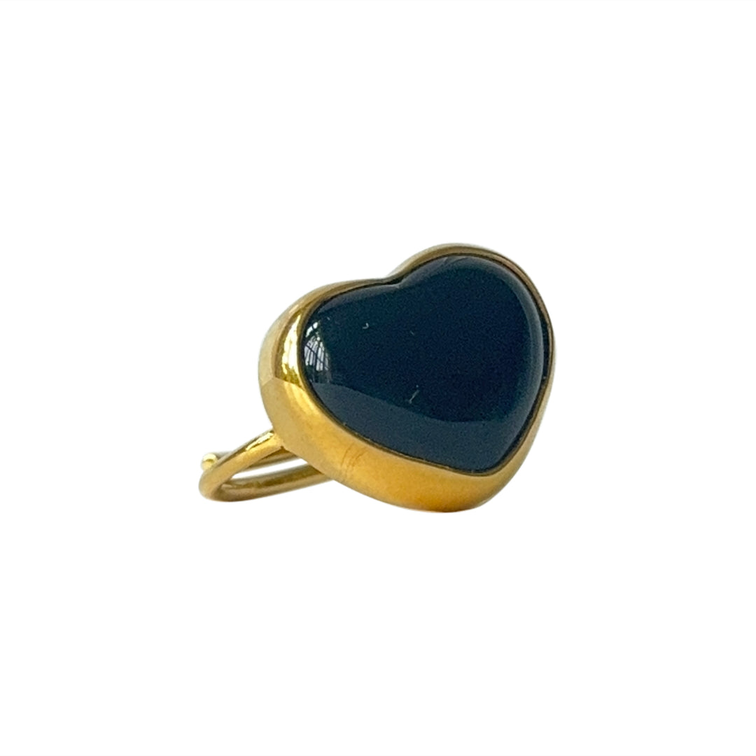 ibu jewels ring big heart onyx