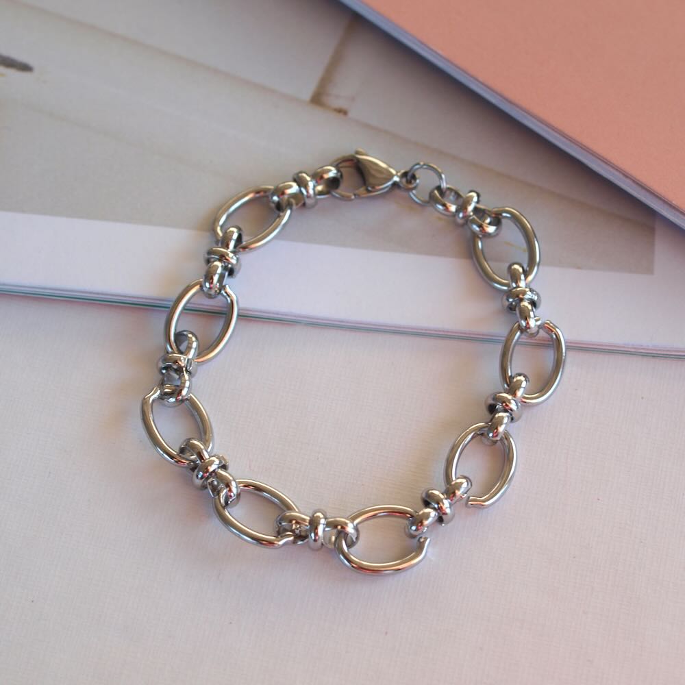 Widaro armband chain silver oval