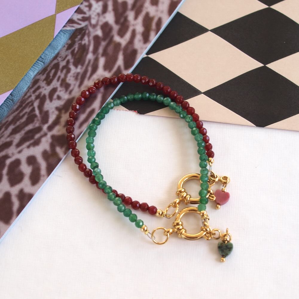 widaro armband green/ dark red ( kies je kleur)