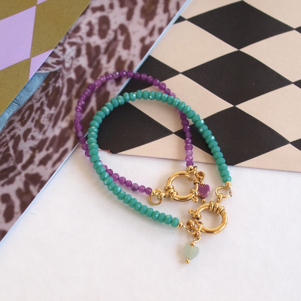 widaro armband turquoise/ fuchsia