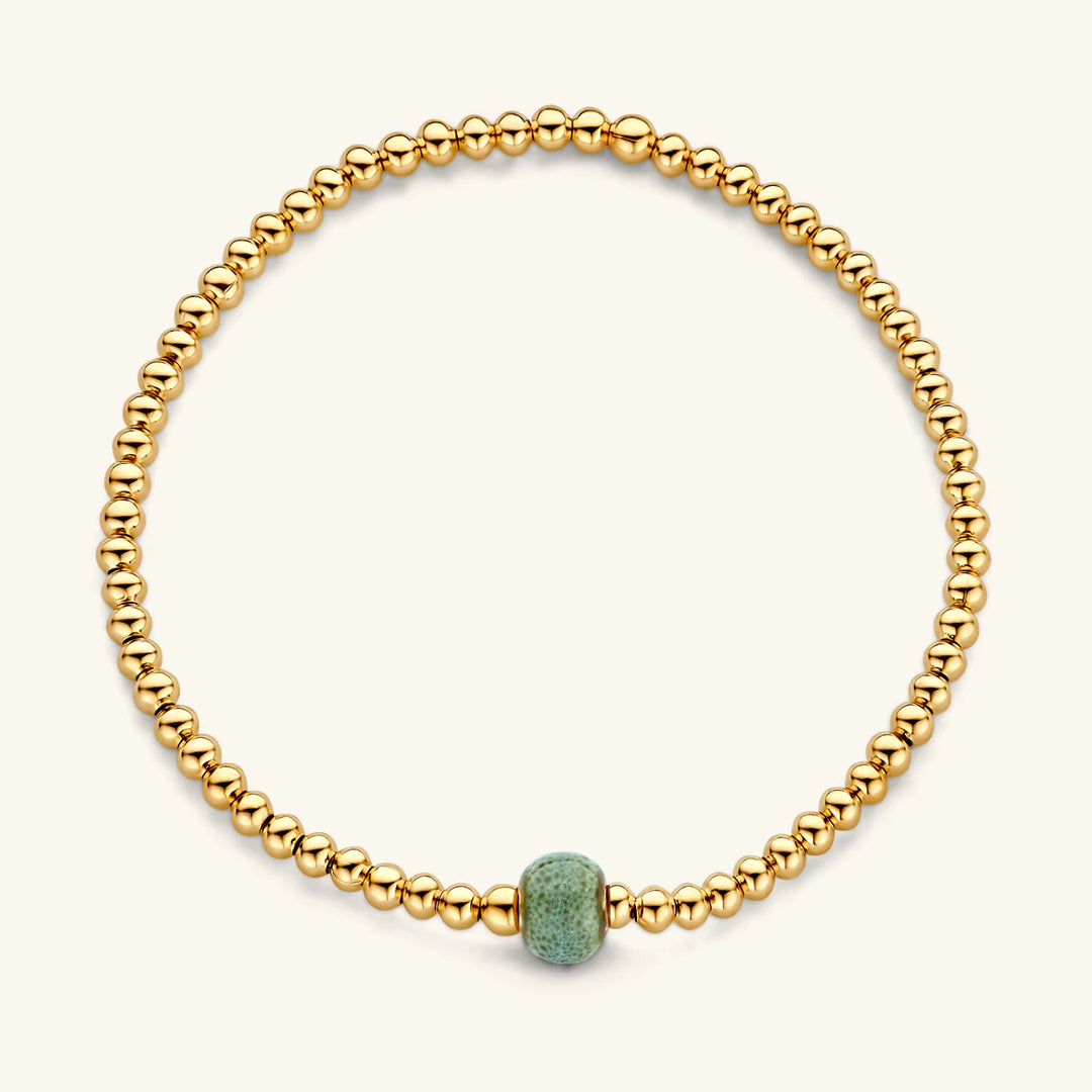 the finds armband met groene charm