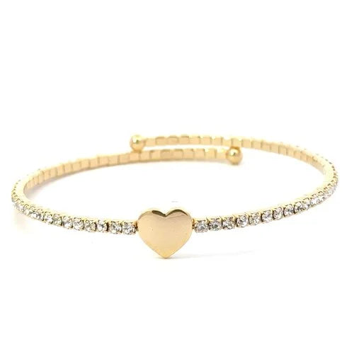 pscallme armband bangle zircon heart gold