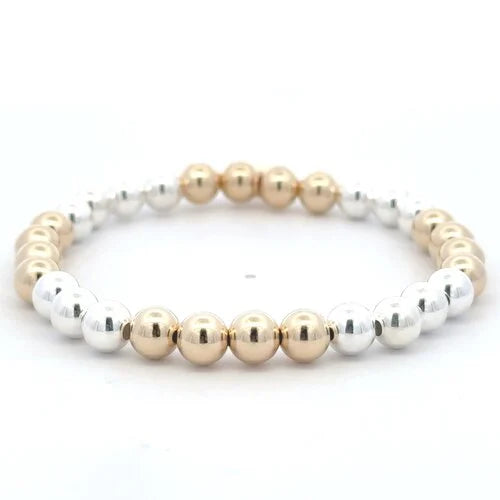 pscallme armband 6mm gold mix silver row