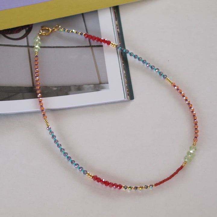 widaro ketting red and blue beads (kies je lengte)