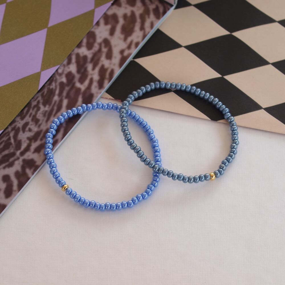 widaro armband baby blue/grey beads (kies je kleur)