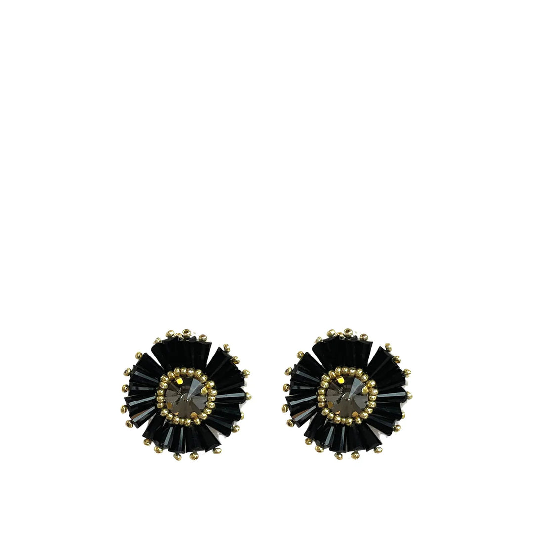 paulie pocket oorbellen elegant stud black gold