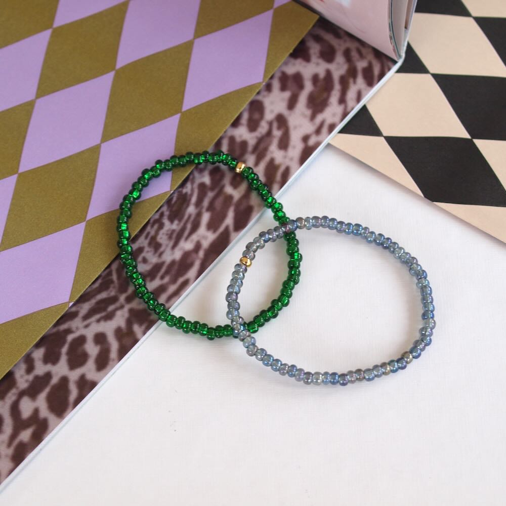 widaro armband green/blue shade beads