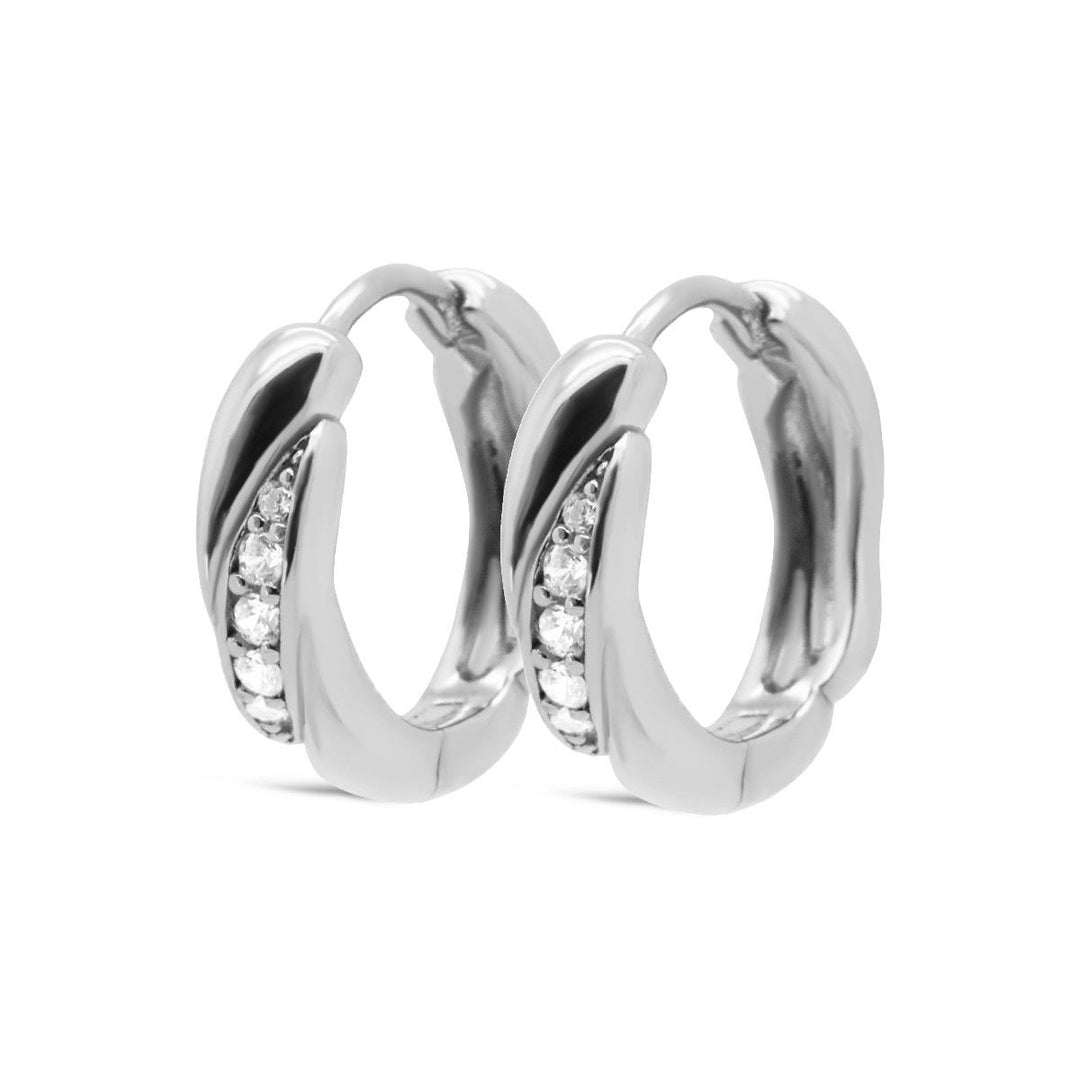 karma hinged hoops zirconia milia swirl (kies goud/zilver)