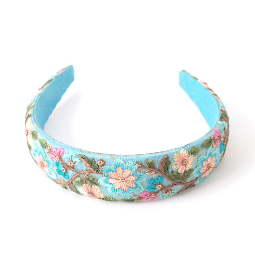 loffs haarband flowers blue pink