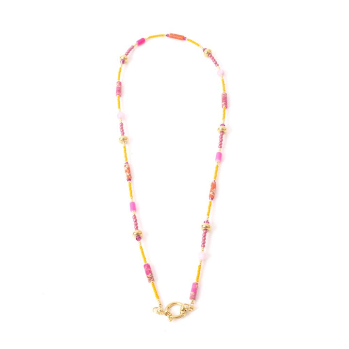 widaro halflange ketting funky orange/pink