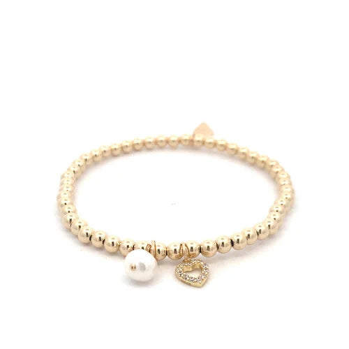 pscallme armband hang small heart pearl gold