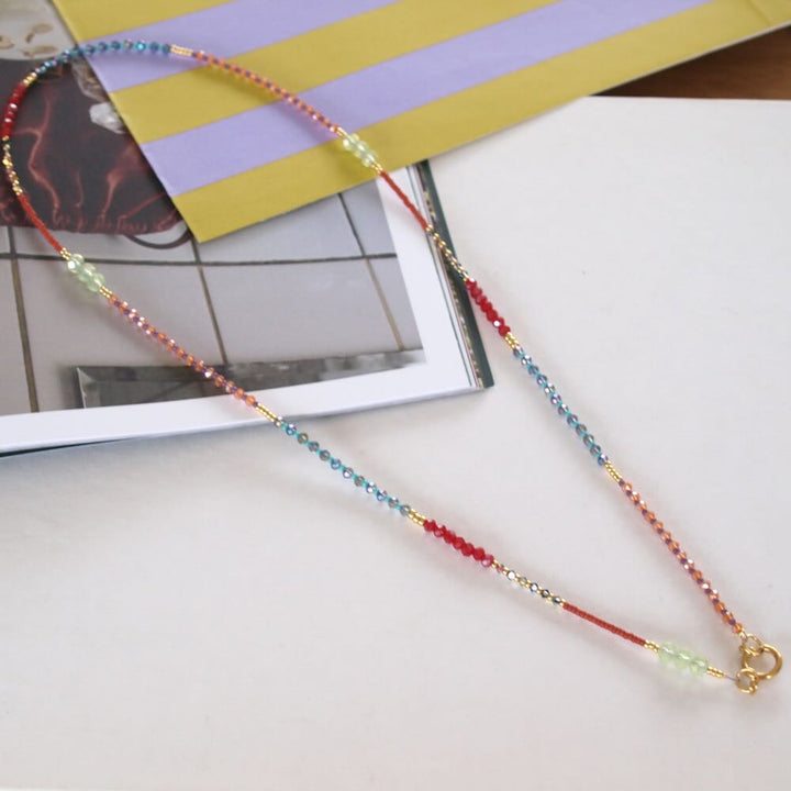 widaro ketting red and blue beads (kies je lengte)