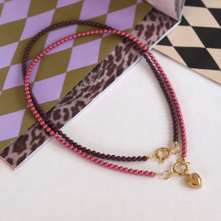 widaro parelketting bordeaux/ sweet rose (kies je kleur)