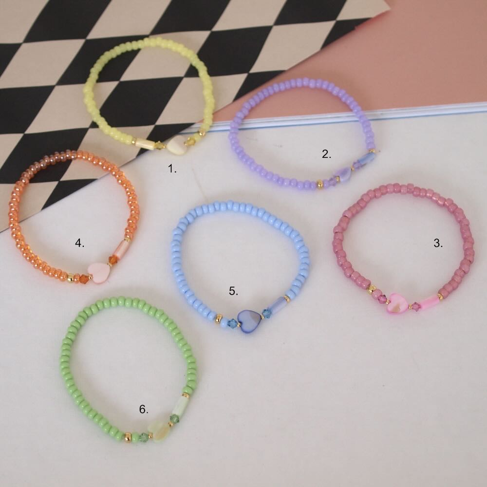 widaro armband pastel hearts (kies je kleur)