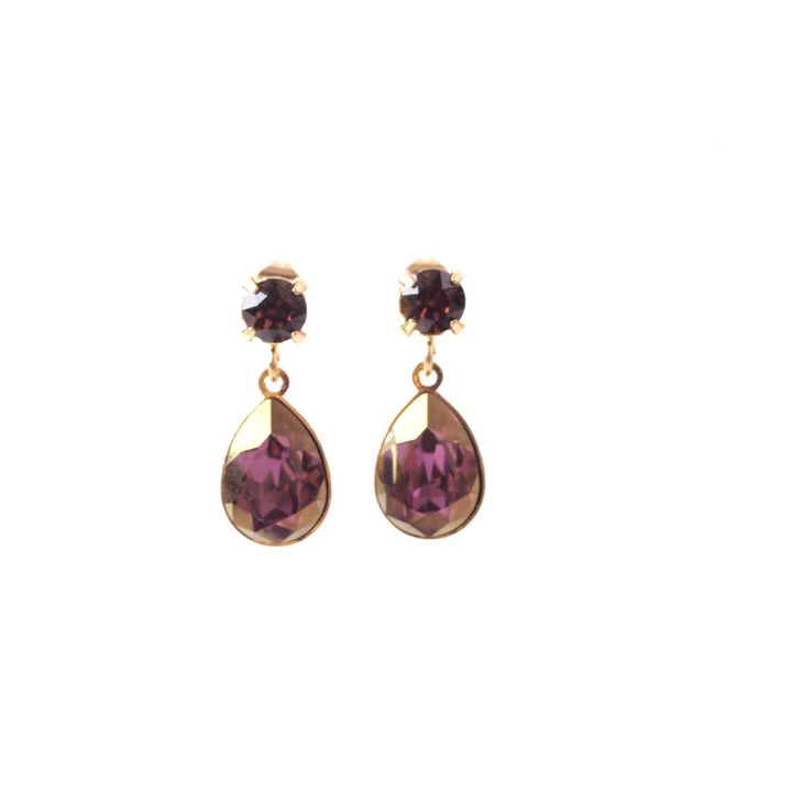 widaro oorbellen purple drop (kies goud/zilver)