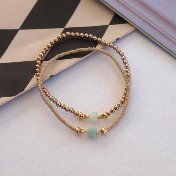 widaro armband petite sea green heart (kies je soort)