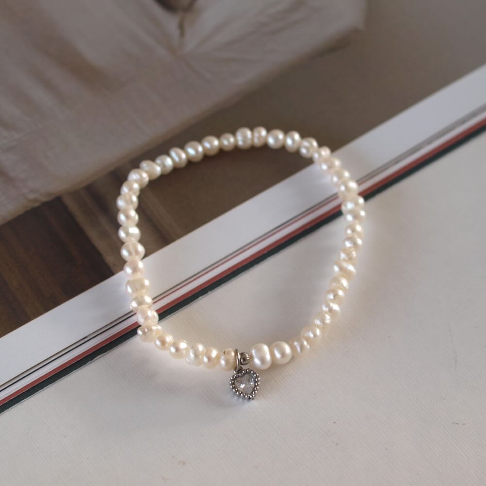 widaro armband sweet pearls heart (kies je kleur)