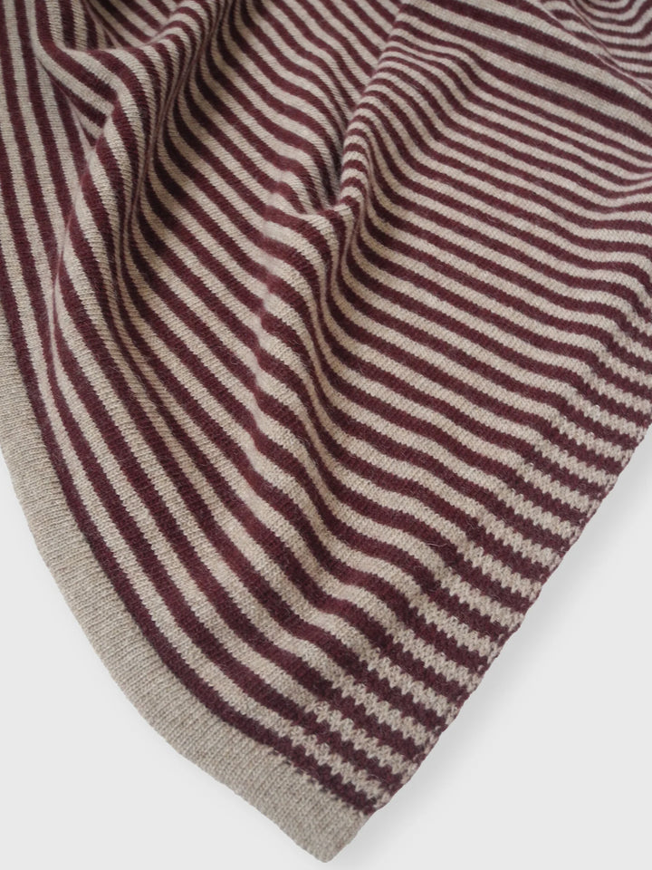 sjaalmania cosy chic stripes burgundy soft taupe