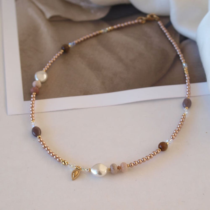 widaro ketting small pearls gold